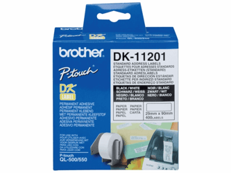 P-Touch Etiketten voor etiketprinters QL-serie 90x29 mm standaard adresetiket (rol 400 stuks) artikel afbeelding