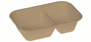 Suikerriet bakje 1000ml/22,9x15,3x5cm bruin 2-vaks