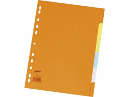 Staples Tabbladen gekleurd karton 11 rings, A4, 6 onbedrukte tabs (set 6 vel)