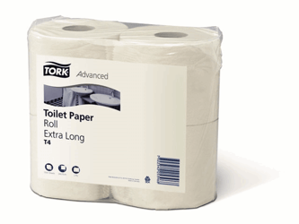 Tork Traditioneel Toiletpapier 2-laags Wit 496 Vel T4 Advanced nr.120261 (verp/6x4 rollen) artikel afbeelding
