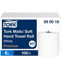 Zachte papieren handdoekjes Tork Matic® VE = 6 rollen à 100 m 2-laags