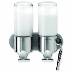 Wand Zeepdispenser Twin, Simplehuman, kleur RVS/transparant, model VB 009377 artikel afbeelding