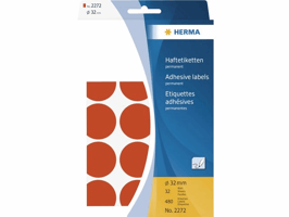 Etiket HERMA 2272 rond 32mm rood 480 stuks
