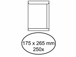 Envelop akte IEZZY 175x265mm zelfklevend 100gr wit 250stuks