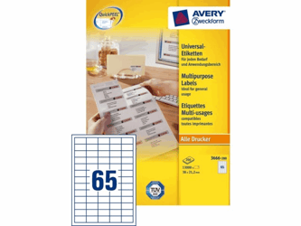 ETIKET AVERY ZWECK 3666-200 38X21.2MM 13000ST artikel afbeelding