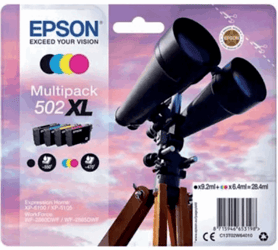 Inkcartridge Epson 502XL T02W6 zwart + 3 kleuren HC artikel afbeelding
