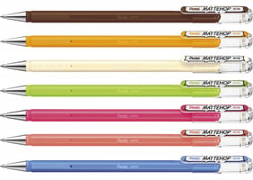 Gelschrijver Pentel Mattehop K110 Original set à 7 kleuren