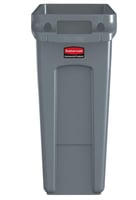 Afvalbak Rubbermaid Slim Jim Vented met luchtsleuven 60L grijs