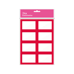 Etiket 75x50mm rand rood/pk24