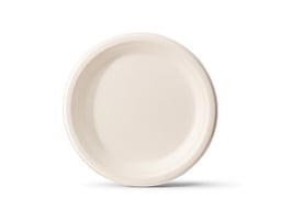 Bord suikerriet bio 26cm wit/pk50