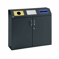 Verzamelstation voor kringloopmateriaal inhoud 3x80 l