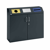 Verzamelstation voor kringloopmateriaal inhoud 3x80 l lichtgrijs RAL 7035