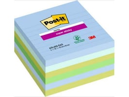 Super Sticky Notes, Oasis Colour Collection, Gelijnd, 101 x 101 mm