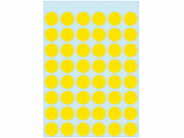 Etiket HERMA 1861 rond 12mm geel 240 stuks