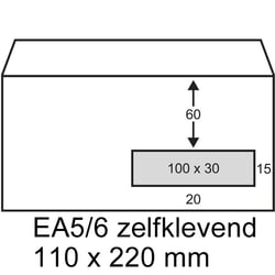Envelop Raadhuis 110x220mm VR P/S/ds500