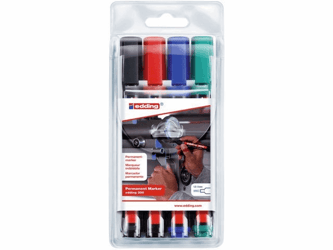 Edding Permanent marker 300 1,5 - 3 mm, assorti (pak 4 stuks) artikel afbeelding