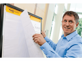Meeting chart Post-it 563R Super Sticky 50,8x58,4cm met tafelstandaard wit
