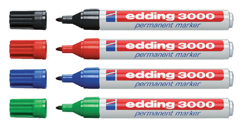 Viltstift edding 3000 rond 1.5-3mm assorti blister à 4 stuks