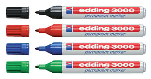 Viltstift edding 3000 rond 1.5-3mm assorti blister à 4 stuks