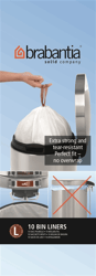 Afvalzak 40-45 liter met trekbandsluiting (L), Brabantia, kleur wit, model VB 371547 artikel afbeelding