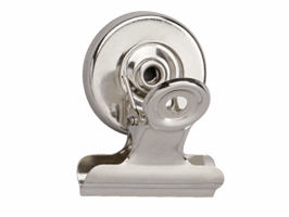 Papierklem MAUL Bulldog met magneet 30mm capaciteit 10mm zilver 2 stuks