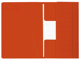 Dossiermap Djois Secolor Mammoet folio 3 kleppen 250gr recycled 360 x 250 mm rood 50 stuks