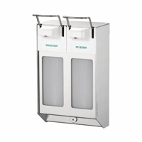 Rij-dispenser met 2 dispensers à 1000 ml roestvast staal
