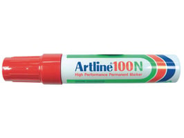 Artline 100N Permanente Marker, Beitelvormige Punt, 7,5 - 12,5 mm, Rood