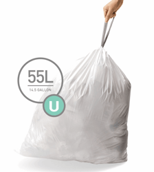 Simpelhuman afvalzakken met trekband, 55L, 76x67,5cm artikel afbeelding