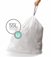 Simpelhuman afvalzakken met trekband, 55L, 76x67,5cm