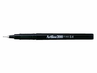 FINELINER ARTLINE 200 ROND 0.4MM ZWART artikel afbeelding