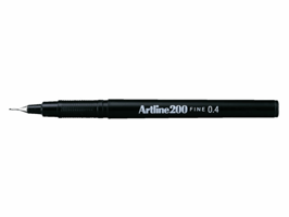 Fineliner Artline 200 rond fijn zwart