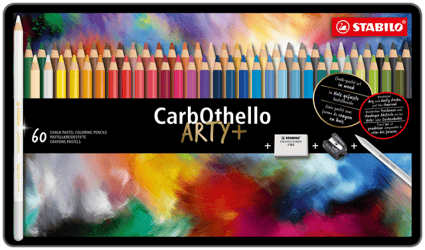 Kleurpotloden STABILO CarbOthello kalkpastel assorti blik à 60 stuks