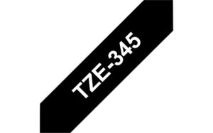 Brother TZe tape voor P-Touch 18 mm, wit op zwart