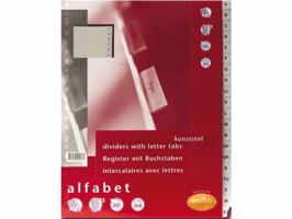 Tabbladen Multo A4 23-gaats 20-delig A-Z grijs
