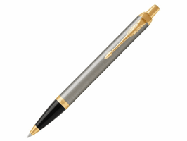 Parker IM Brushed Metal Balpen, Kliksysteem, Blauw