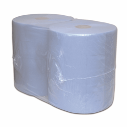 Industrierol recycled blauw geperforeerd, 2-laags verlijmd 37 cm x 380 meter. artikel afbeelding