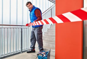 Signaallint Tesa 58137 80mmx100m rood/wit