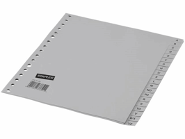 Staples Grijze kunststof tabbladen A5 17 rings A-Z (set 20 vel)
