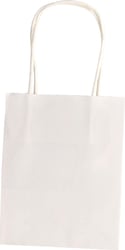 Papieren zakjes met handvat 110g/m² 120x150x55mm kraft wit set à 20 stuks artikel afbeelding