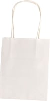 Papieren zakjes met handvat 110g/m² 120x150x55mm kraft wit set à 20 stuks
