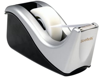 Scotch® C60 Plakbandhouder, 19 mm x 33 m, Zilver / Zwart, met 1 rol Magic™ tape