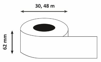 LABEL ETIKET QUANTORE DK-22205 62MMX30.48M WIT artikel afbeelding