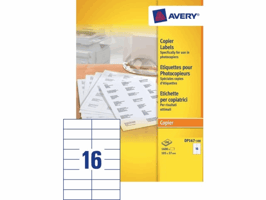 Etiket Avery DP167-100 105x37mm wit 1600stuks