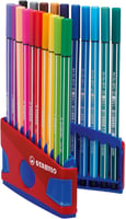 Viltstift STABILO Pen 68/20 ColorParade in rood/blauw etui medium assorti etui à 20 stuks