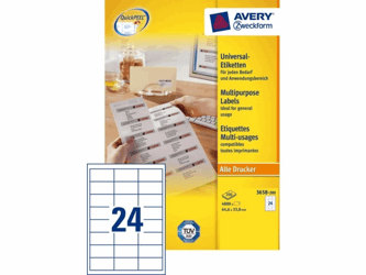 ETIKET AVERY ZWECK 3658 64.6X33.8MM 4800ST  artikel afbeelding