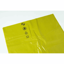 HDPE-afvalzakken inhoud 120 l, l x b x h = 700x250x1200 mm materiaaldikte 50 µm, geel, VE = 200 stuks