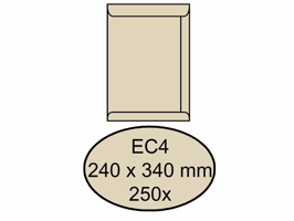 Envelop Quantore akte EC4 240x340mm cremekraft 250stuks