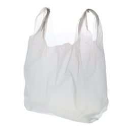 HDPE Hemdraagtassen, 30x10x60cm, 16my, Wit verblokt