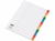 Staples Tabbladen gekleurd kunststof 11 rings, A4, bedrukte tabs, 1-12 (set 12 vel) artikel afbeelding